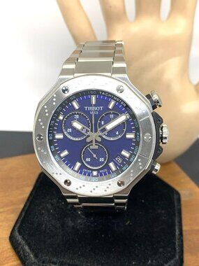 Tissot Men's Watch T-Race Swiss Quartz Chronograph 45mm Blue Dial T1414171104100